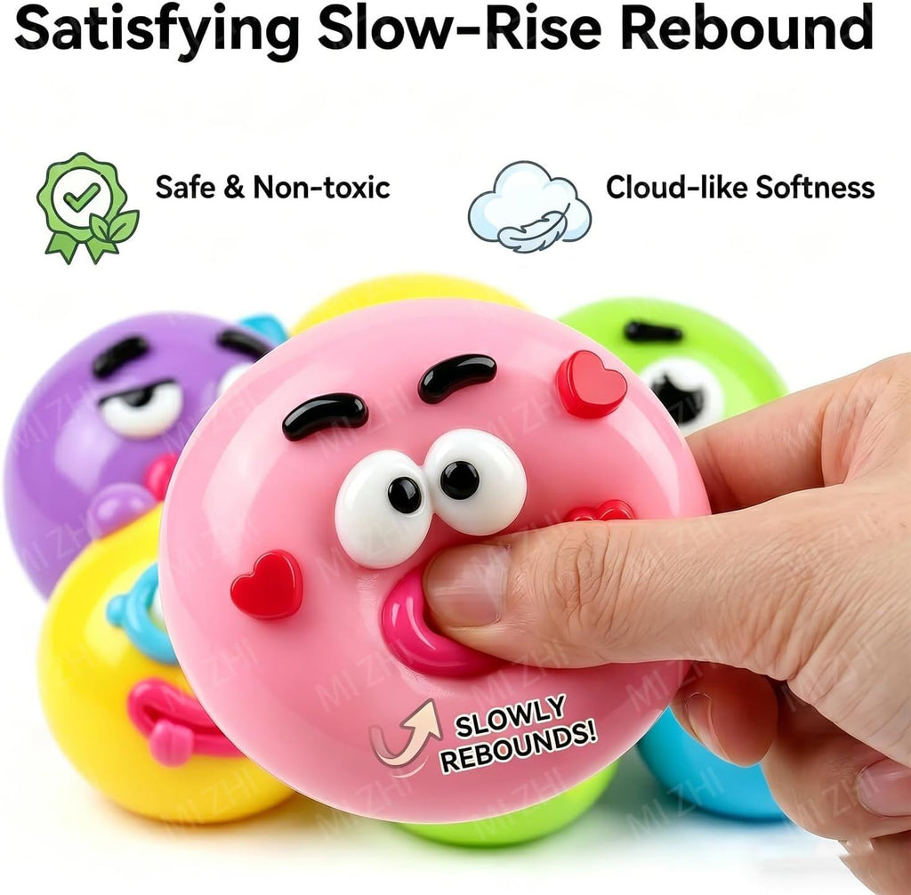 Dog Face Stress Ball Slow Rising Sensory Toy for Anxiety Relief Yellow
