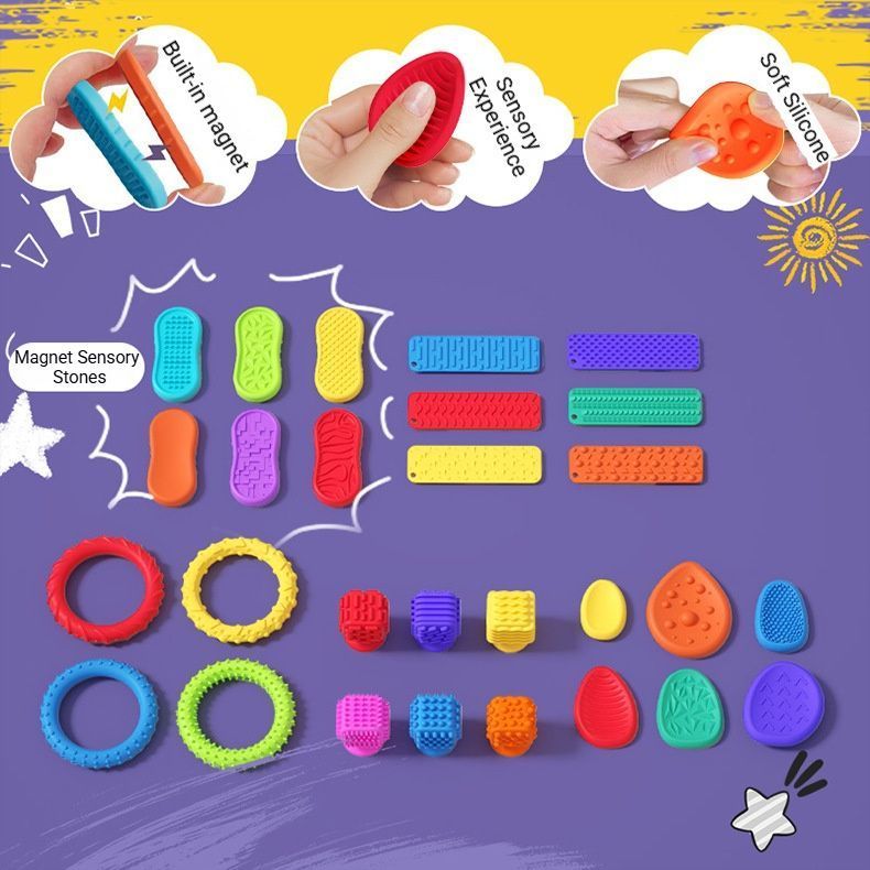 Musical Sensory Stone Toys - 8-piece Set