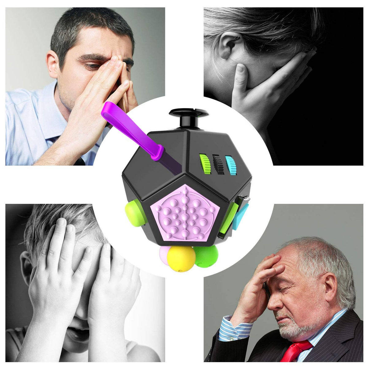 Creative Stress Reduction Cube Generation 2 12 sided Stress Reduction Cube Slow Pressure Cube，Fidget Toys, Autism Toys